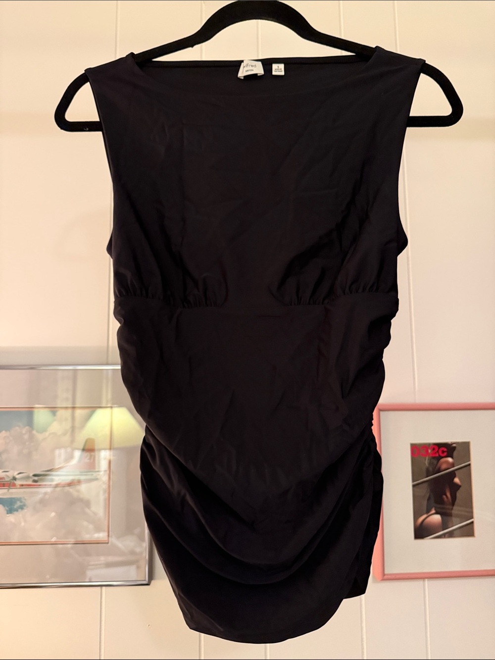 Wilfred Aritzia marguerite Black Women's Ruched Sleeveless top